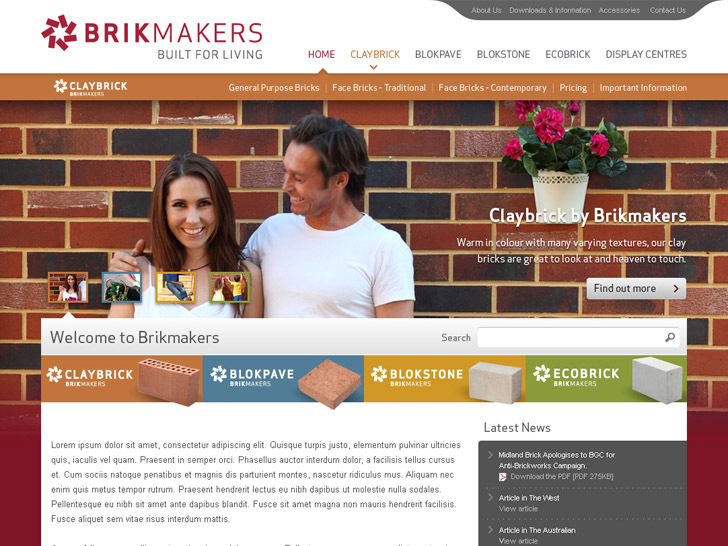 Brikmakers website, by Nice Design