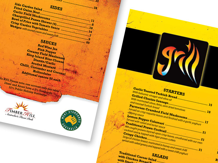 Grill menu, by Nice Design